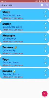 Grocery List android App screenshot 1